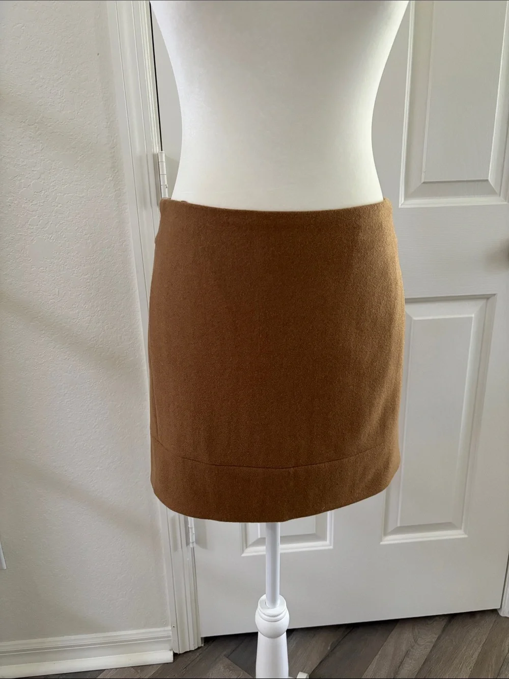 J. Crew Camel Brown Wool-Blend Mini Skirt
